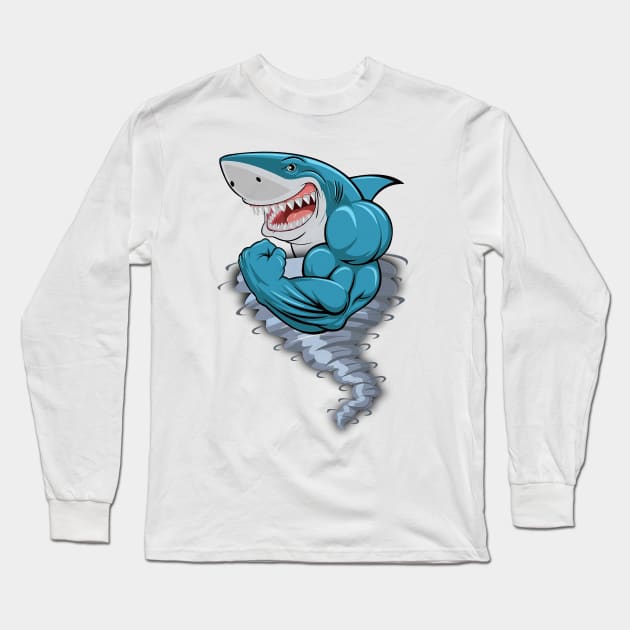 Shark-nado Long Sleeve T-Shirt by kennethketch
